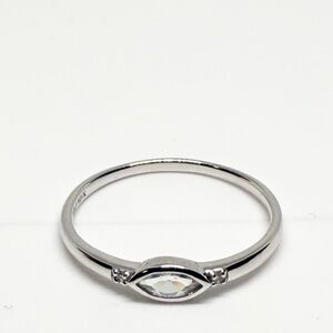 NEW 10K Solid Gold and Natural White Zircon Ring